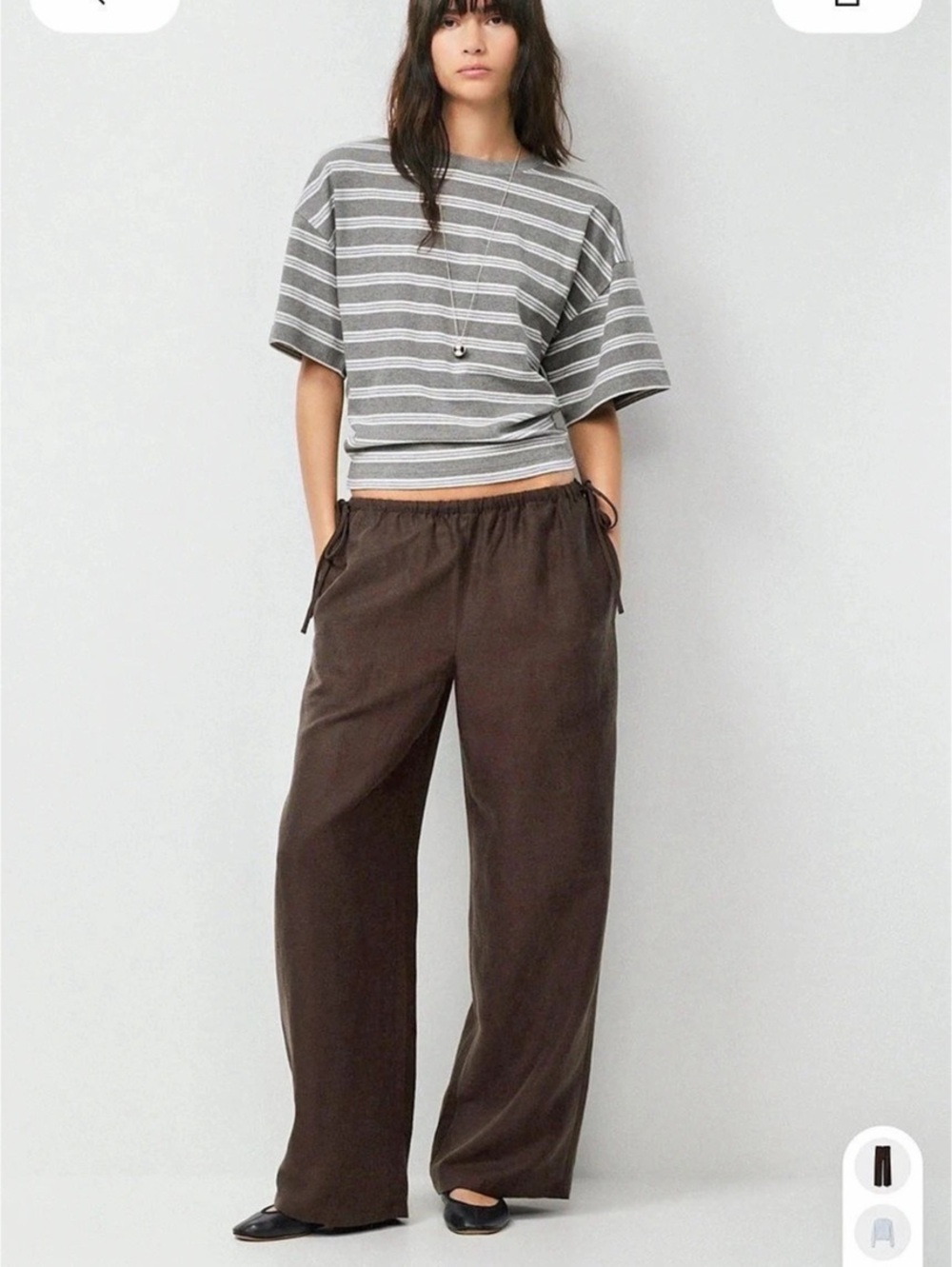 Aritzia side tie linen pant